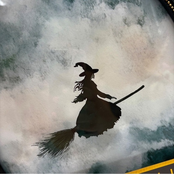 Marmont Hill Witch on Broom Framed Art HALLOWEEN Decor Black Gold 11x14 - Picture 9 of 9